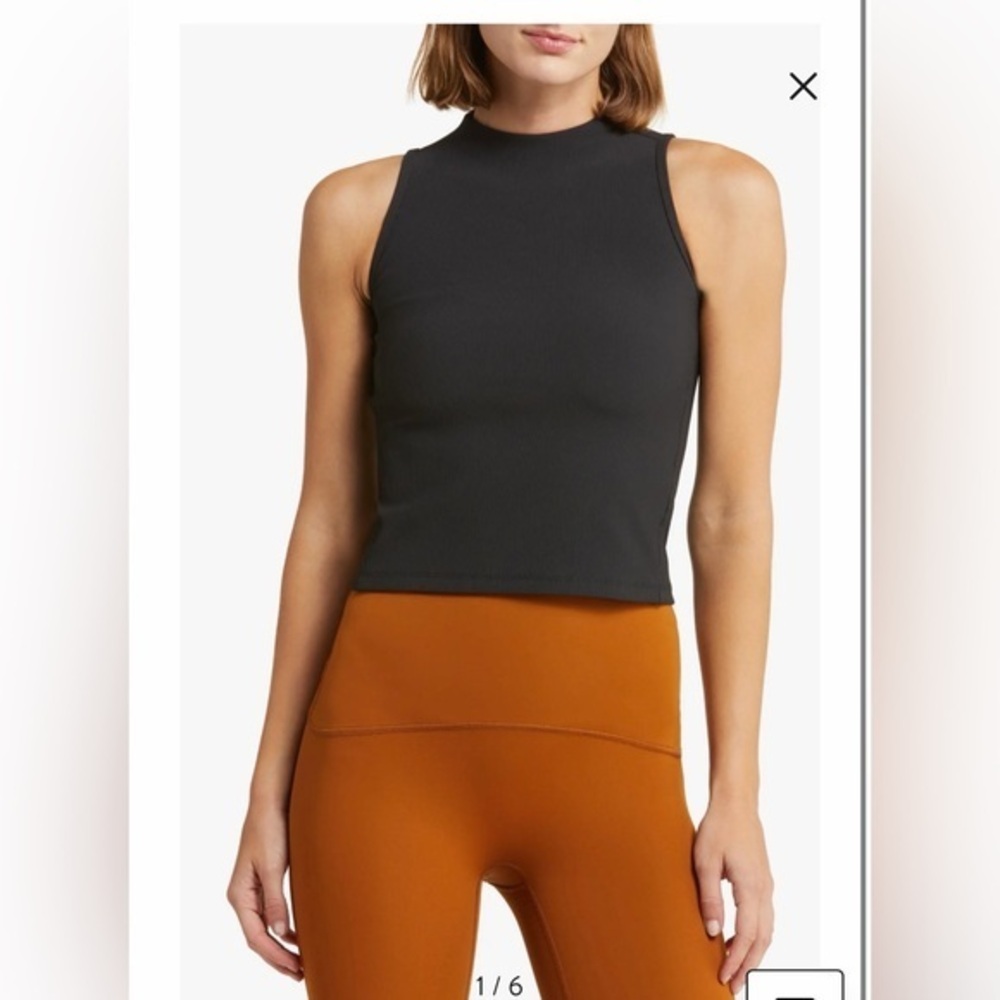 NWT Spanx Contour Rib Mock Neck Tank Small